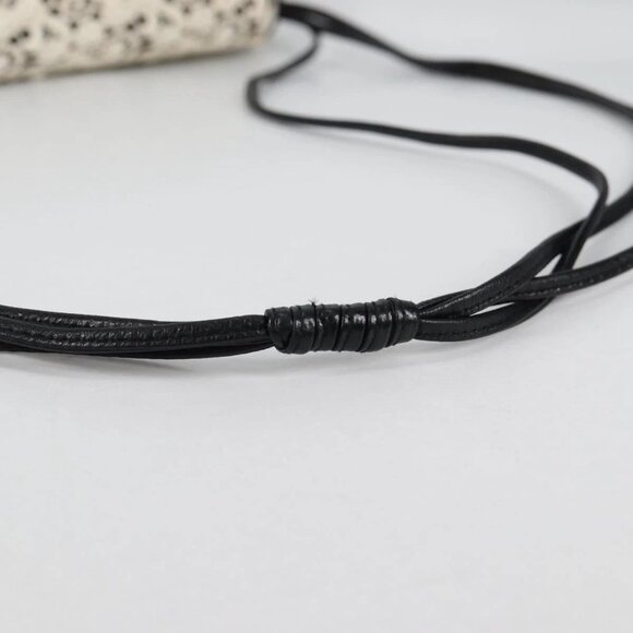 CHANEL Sequin Shoulder Bag Leather White Gold CC Auth 140995 - Picture 9 of 16